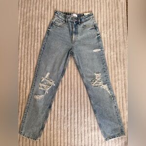 NWT Zara Classic Mom Fit Blue Denim Jeans